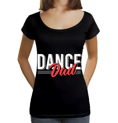 T-shirt da donna scollo amplio Loose Fit papà ballerino danzatore papà