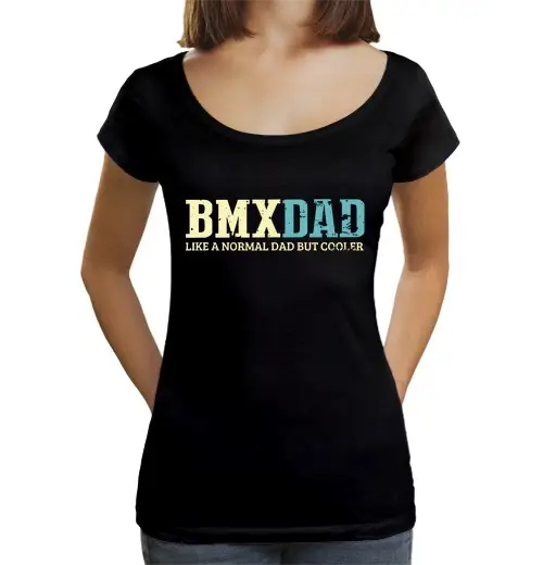 T-shirt da donna scollo amplio Loose Fit papà bmx come un normale papà ma più figo