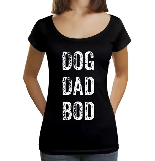 T-shirt da donna scollo amplio Loose Fit papà cane corpo