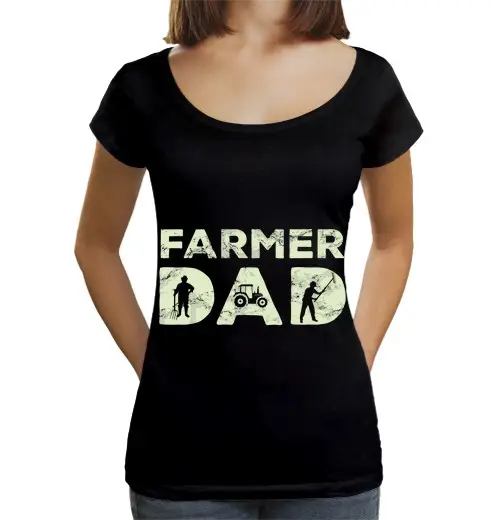 T-shirt da donna scollo amplio Loose Fit papà contadino appassionato di agricoltura