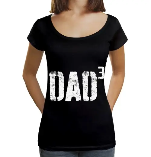 T-shirt da donna scollo amplio Loose Fit papà cubo papà di tre festa del papà