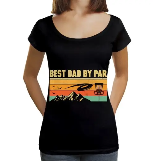 T-shirt da donna scollo amplio Loose Fit papà divertente di disc golf uomini vintage retrò