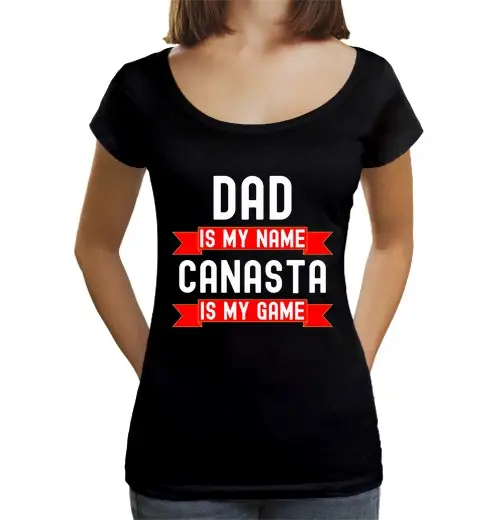 T-shirt da donna scollo amplio Loose Fit papà è il mio nome canasta è il mio gio