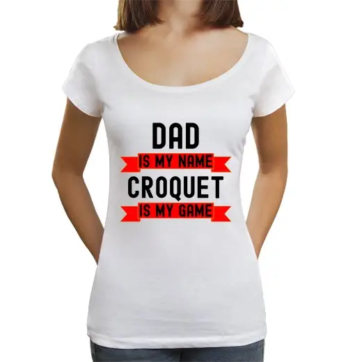 T-shirt da donna scollo amplio Loose Fit papà è il mio nome il croquet è il mio