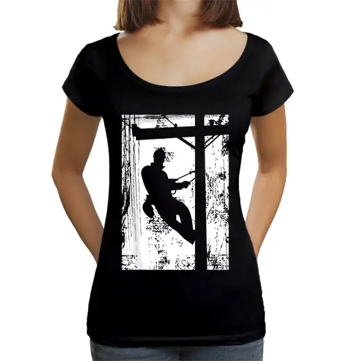 T-shirt da donna scollo amplio Loose Fit papà padre lineman