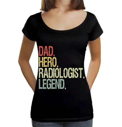 T-shirt da donna scollo amplio Loose Fit papà radiologo