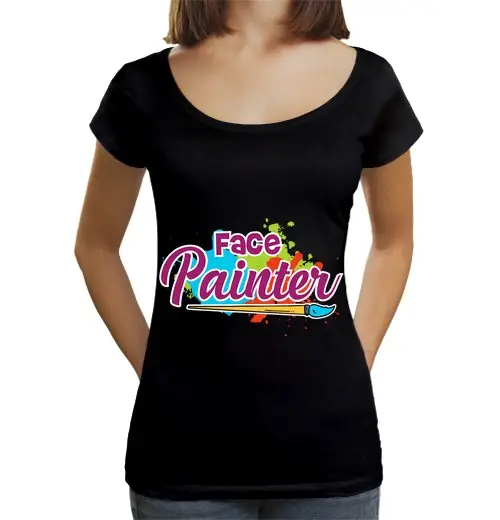 T-shirt da donna scollo amplio Loose Fit regalo per truccatrice di facce