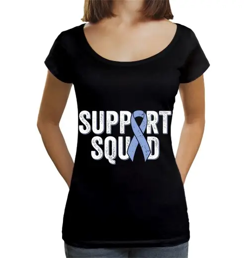 T-shirt da donna scollo amplio Loose Fit squadra di supporto per il cancro esofageo