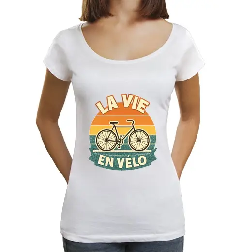 T-shirt da donna scollo amplio Loose Fit t-shirt rétro la vita in bicicletta il regalo ideale per gli appassionati di ciclismo