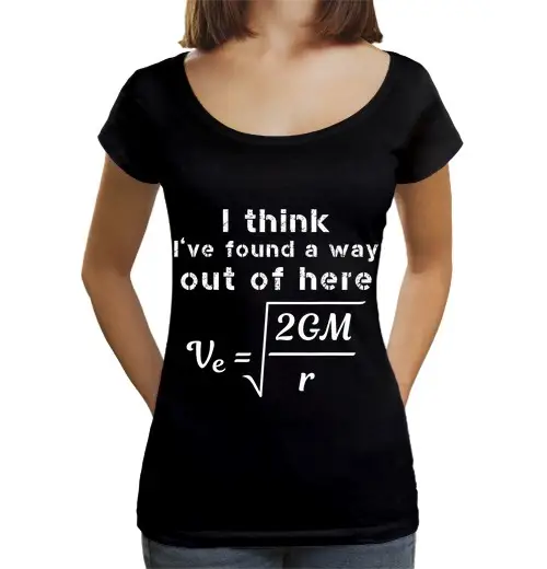 T-shirt da donna scollo amplio Loose Fit tasso di cambiamento della velocità di fuga gravità