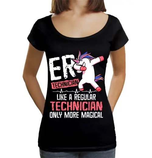 T-shirt da donna scollo amplio Loose Fit tecnico di emergenza magica in pronto soccorso