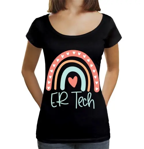 T-shirt da donna scollo amplio Loose Fit tecnico di pronto soccorso in sala emergenze