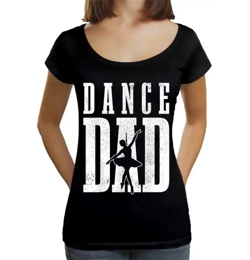 T-shirt da donna scollo amplio Loose Fit uomo danza papà ballerino ballerina