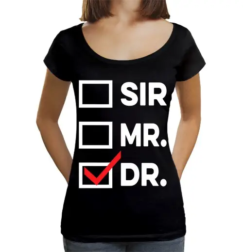 T-shirt da donna scollo amplio Loose Fit uomo signore dottore laurea uomini