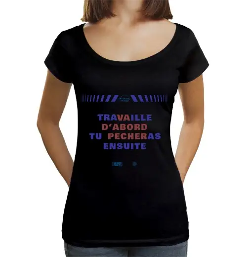 T-shirt da donna scollo amplio Loose Fit vai a pescare prima