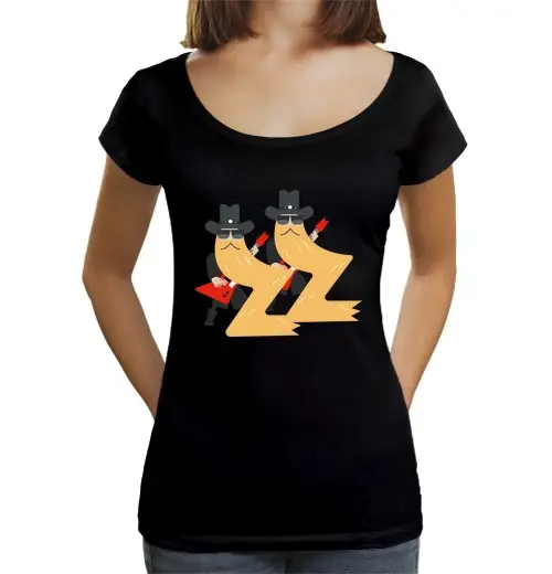 T-shirt da donna scollo amplio Loose Fit zz top