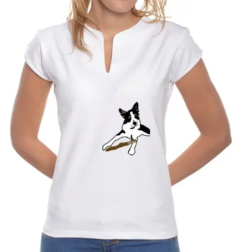 T-shirt donna colletto alla coreana a giocare