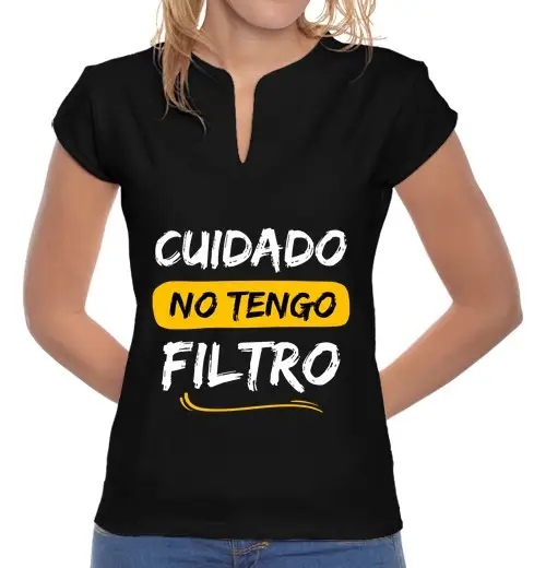 T-shirt donna colletto alla coreana cui dad o non ho filtro divertentitito