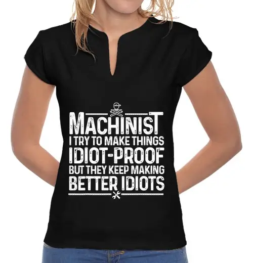 T-shirt donna colletto alla coreana divertente meccanico per uomini papà macchina