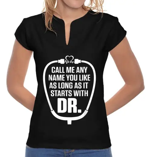 T-shirt donna colletto alla coreana dnp dottore in pratica infermieristica nome rn