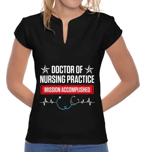 T-shirt donna colletto alla coreana dottore in pratica infermieristica