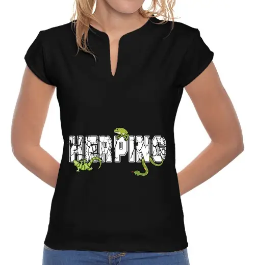 T-shirt donna colletto alla coreana erpetologia t rettili serpente zoologia