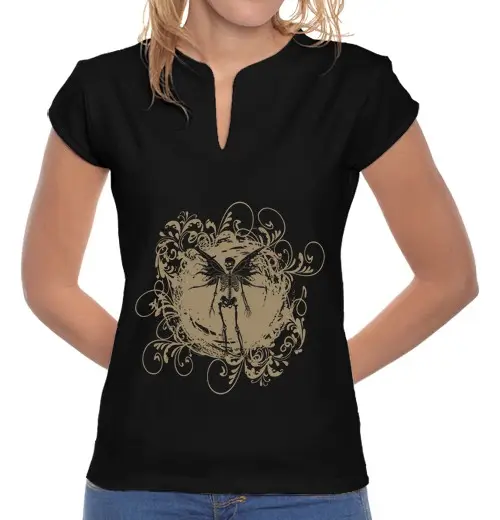 T-shirt donna colletto alla coreana estetica fairy grunge fairycore