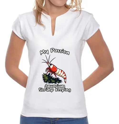 T-shirt donna colletto alla coreana gamberetti d39acquario amoree r