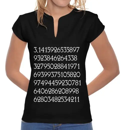 T-shirt donna colletto alla coreana insegnante di matematica cool cifre di pi