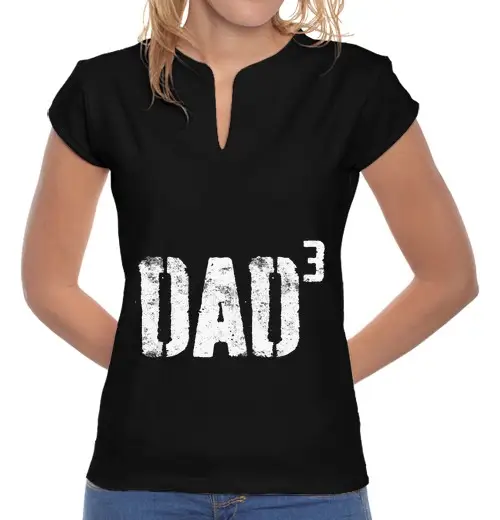 T-shirt donna colletto alla coreana papà cubo papà di tre festa del papà