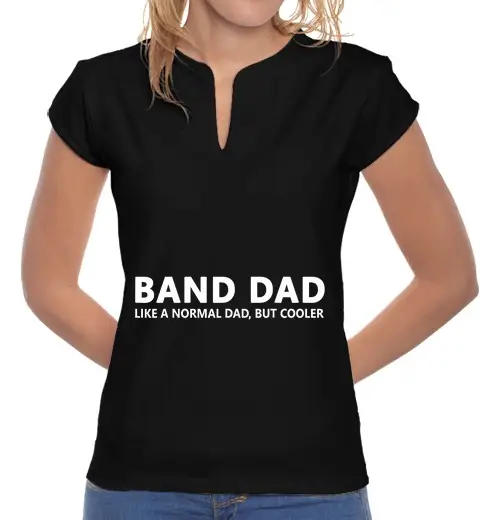 T-shirt donna colletto alla coreana papà della banda di marcia divertente