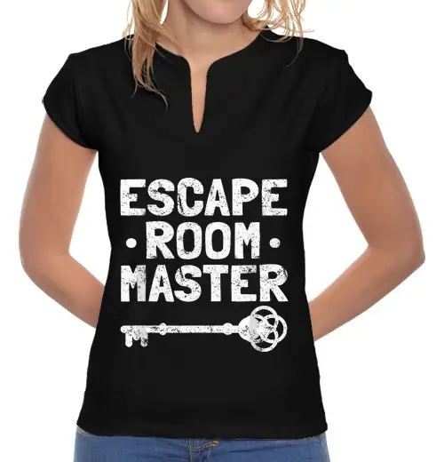 T-shirt donna colletto alla coreana regalo escape room vintage escape room