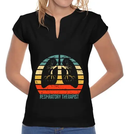 T-shirt donna colletto alla coreana sole vintage usurato respiratorio