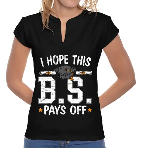 T-shirt donna colletto alla coreana spero che questa stronzata ne valga la pena per la laurea