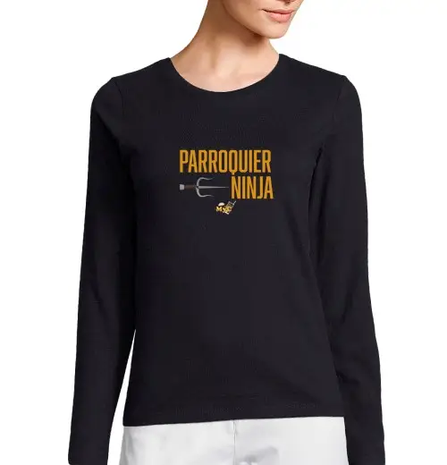 T-shirt donna manica lunga parroco ninja manica lunga donna