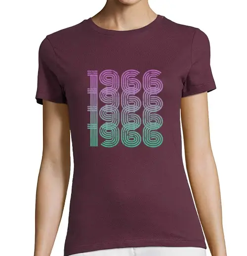 T-shirt donna taglio classico maniche corte 1966 vintage