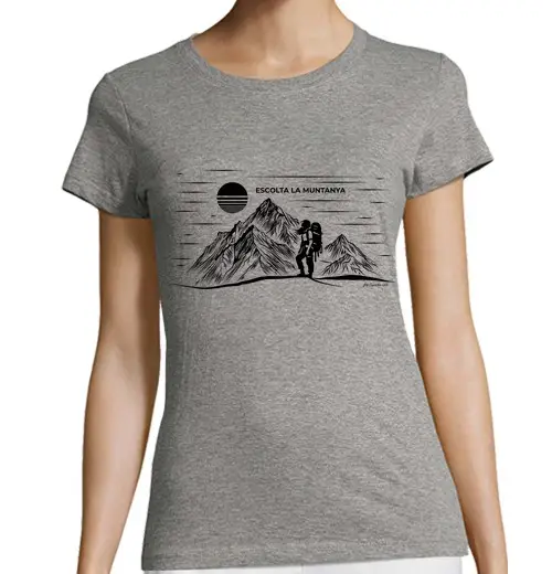 T-shirt donna taglio classico maniche corte accompagna la montagna