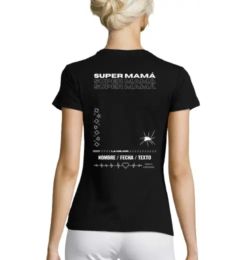 T-shirt donna taglio classico maniche corte super mamma - w