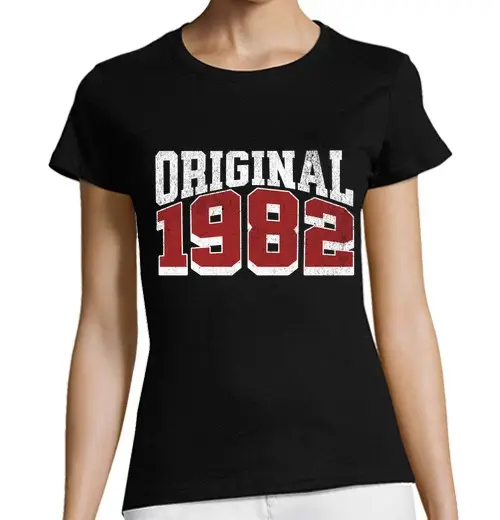T-shirt donna taglio classico maniche corte t-shirt originale dell anno di nascita 1982
