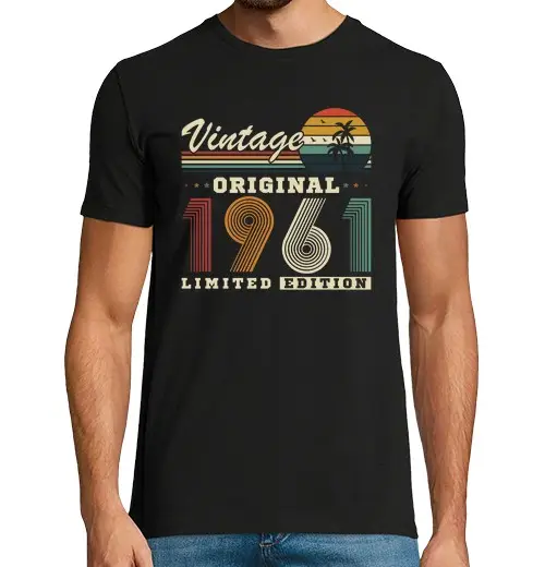 T-shirt uomo manica corta 1961 vintage regalo compleanno vintage
