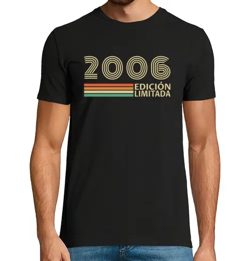 T-shirt uomo manica corta 20 anni 2006 vintage compleanno vintage
