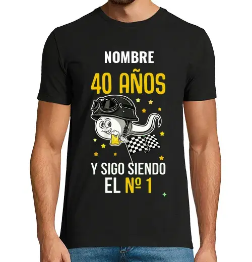 T-shirt uomo manica corta 40 anni da numero 1