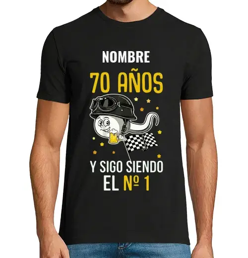 T-shirt uomo manica corta 70 anni da numero 1