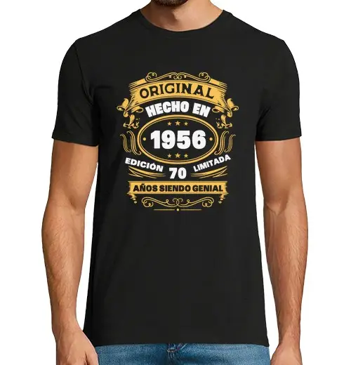 T-shirt uomo manica corta 70 compleanno 70 anni uomo fatto nel 1956 vintage regalo