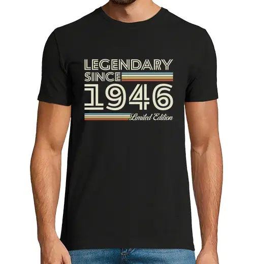 T-shirt uomo manica corta 80 anni 1946 vintage compleanno vintage