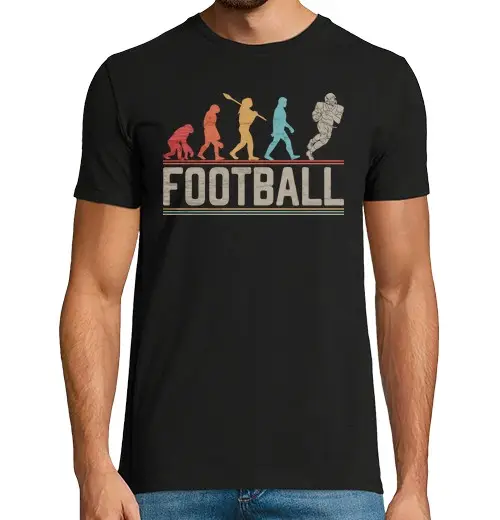 T-shirt uomo manica corta American Football Evolution of man