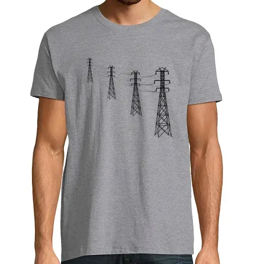 T-shirt uomo manica corta batteria elettrica