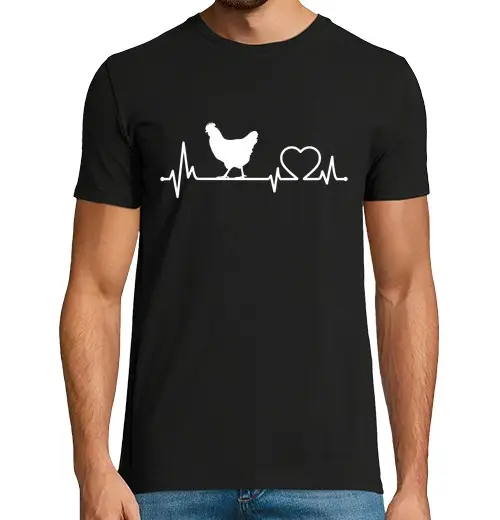 T-shirt uomo manica corta battito cargiornoco di pollo