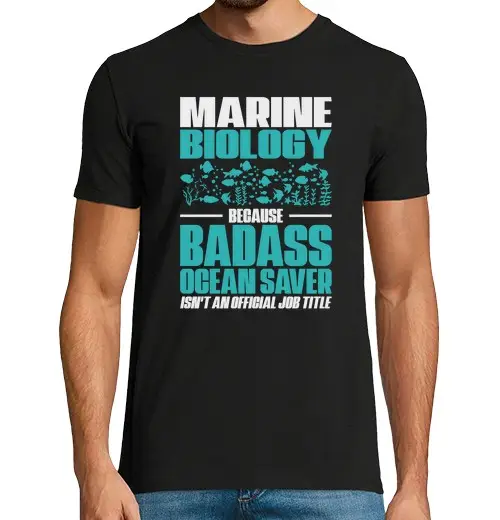 T-shirt uomo manica corta biologo marino animali oceanici vita marina
