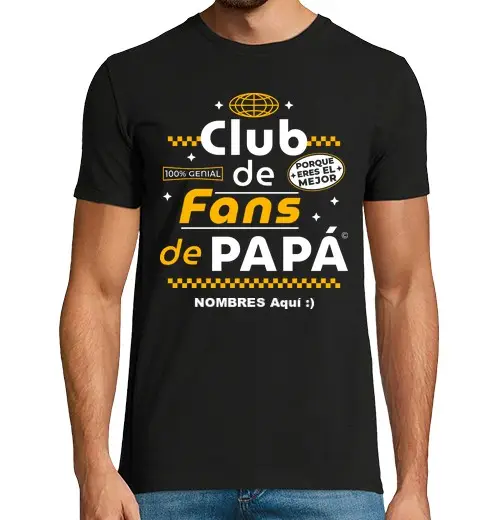 T-shirt uomo manica corta club dei fan di papà nomi regali giorno del padre